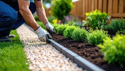Gravel can be used to create pathways up and down a sloped garden.